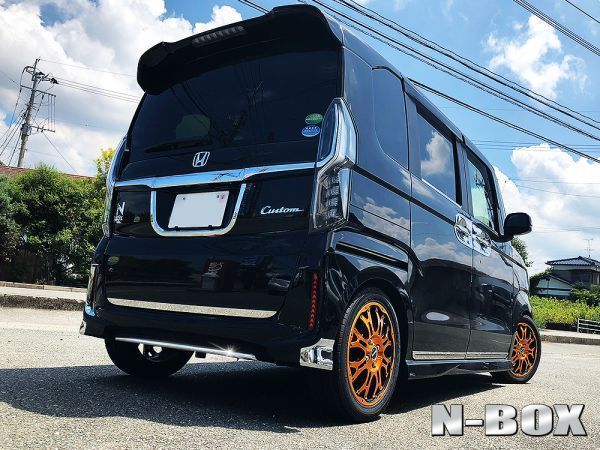 NBOX N-BOXカスタム 前期 JF3 JF4 リアリップ スカート リアバンパーガーニッシュ 1P シルバー ステンレス製 前期 JF4 N-BOXカスタム リアアンダースポイラー JF3&frasl;4 クロパール