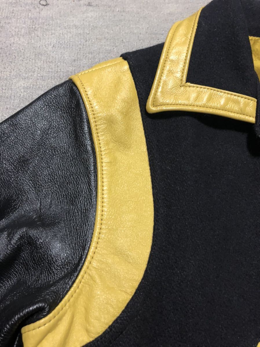 美品 50s KAYE BROS スタジャン 40 ツートン ウール レザー 袖革 50