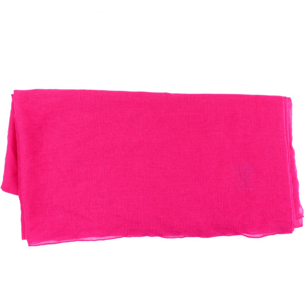 美品 エルメス ロゴ シルク×カシミヤ マフラー ストール レディース  