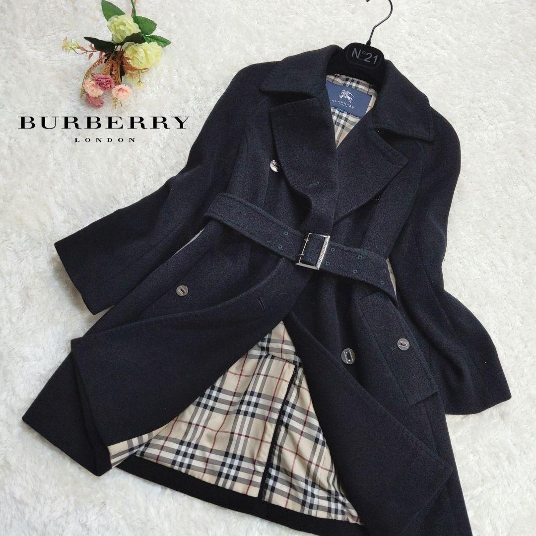 美品　バーバリーロンドン　コート　ジャケット　アンゴラ　ラムウール　ノバチェック BURBERRY バーバリーロンドン - コート ウール×アンゴラ LONDON王者の