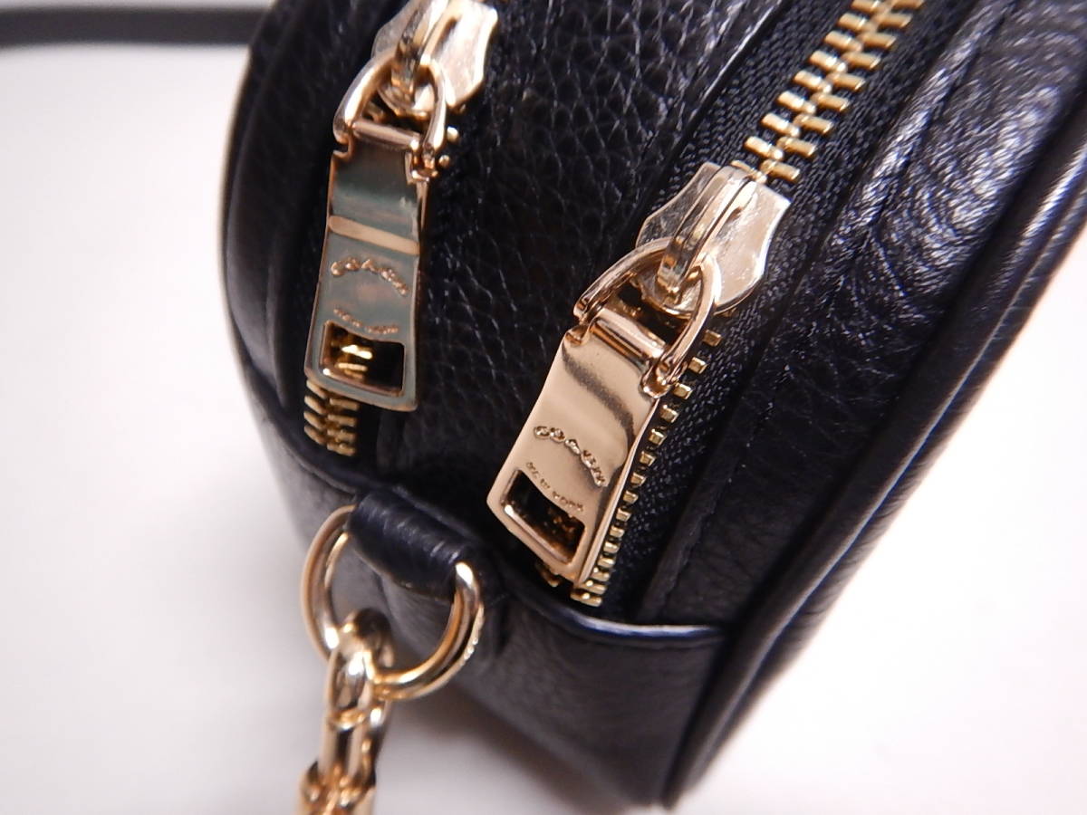 未使用□COACH コーチバッグ F39856 ブラック ショルダーバッグ クロス 