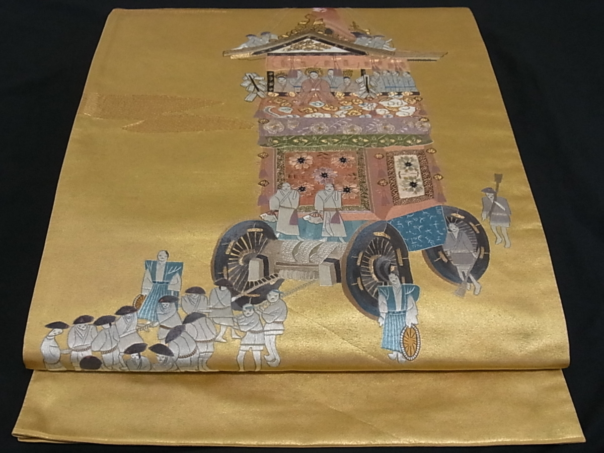 正絹 金糸 逸品 太鼓柄袋帯 着物屋こころ□太鼓柄袋帯 中国三大刺繍
