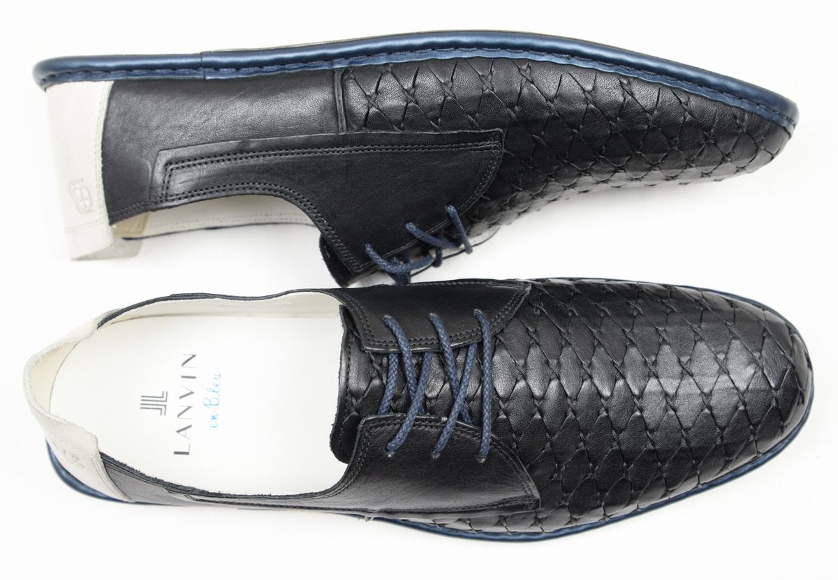 ○LANVIN en Bleuランバンカジュアルシューズ(86213，黒，26.5)新品 