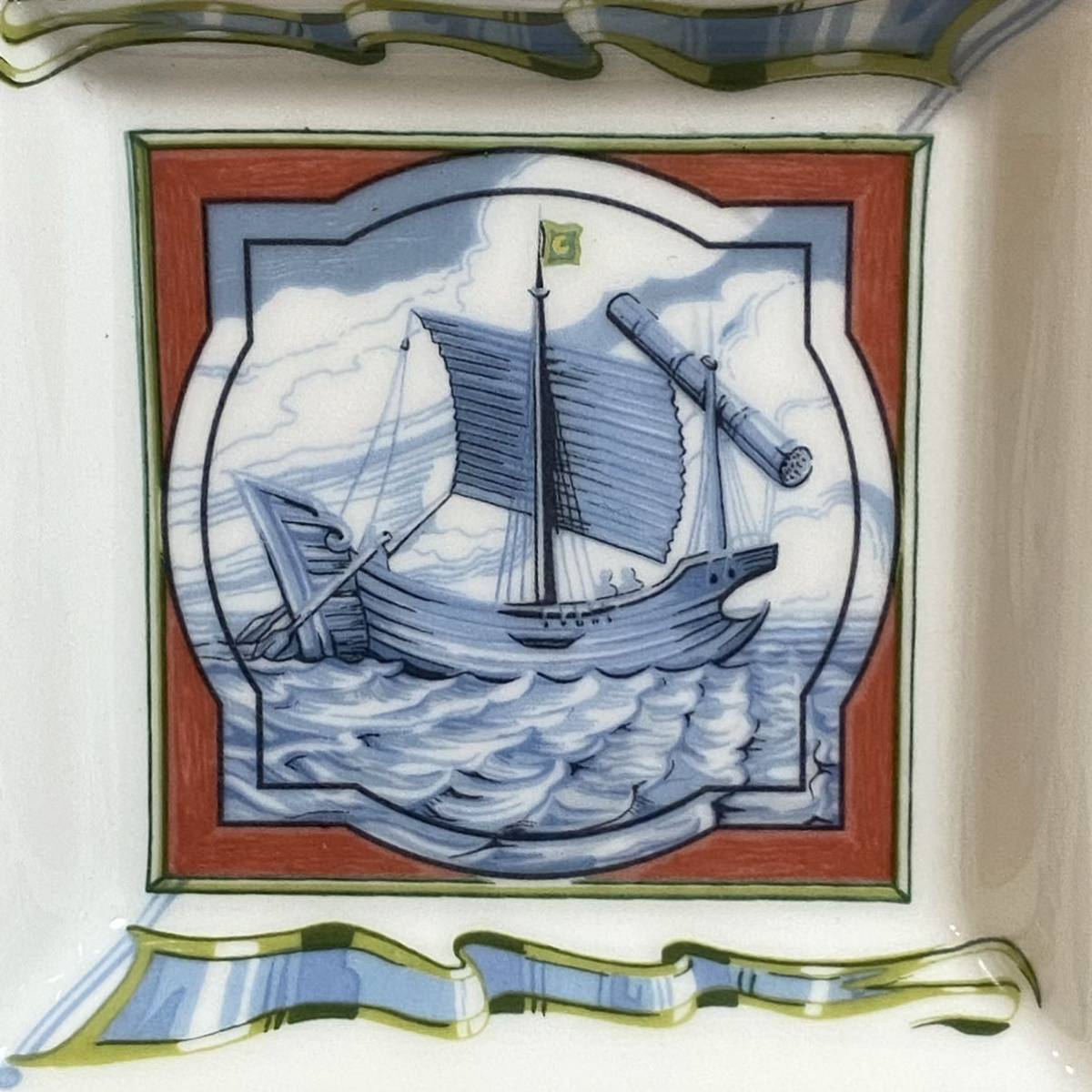 HERMES エルメス PATHWORK パッチワーク ミニプレート 帆船 箱付  