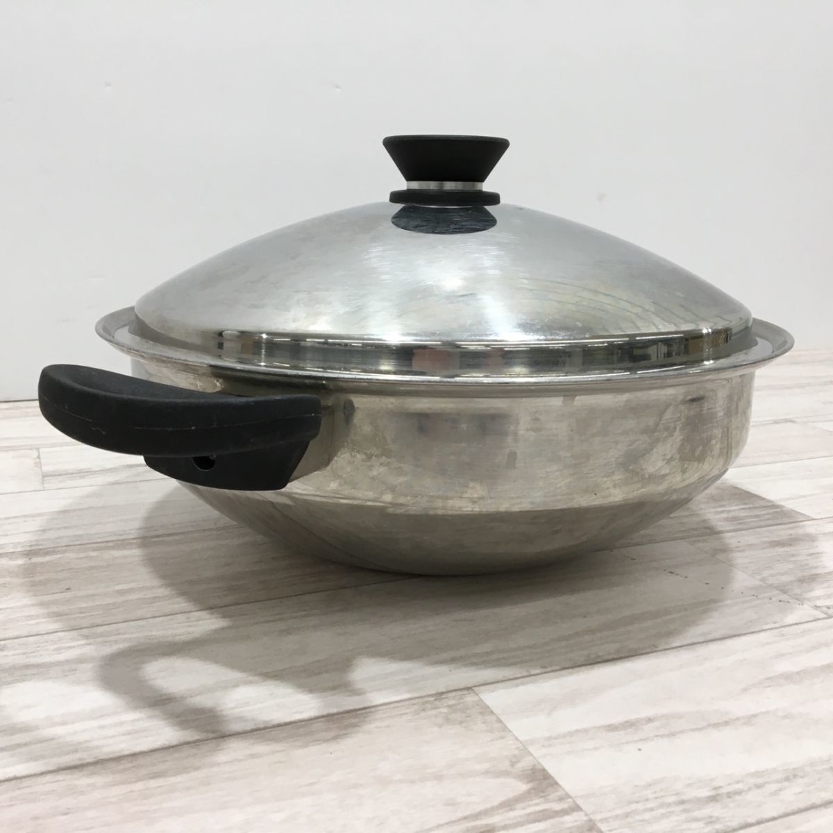 Amway Queen Cook アムウェイ クイーンクック ウォック 網付き 両手鍋 