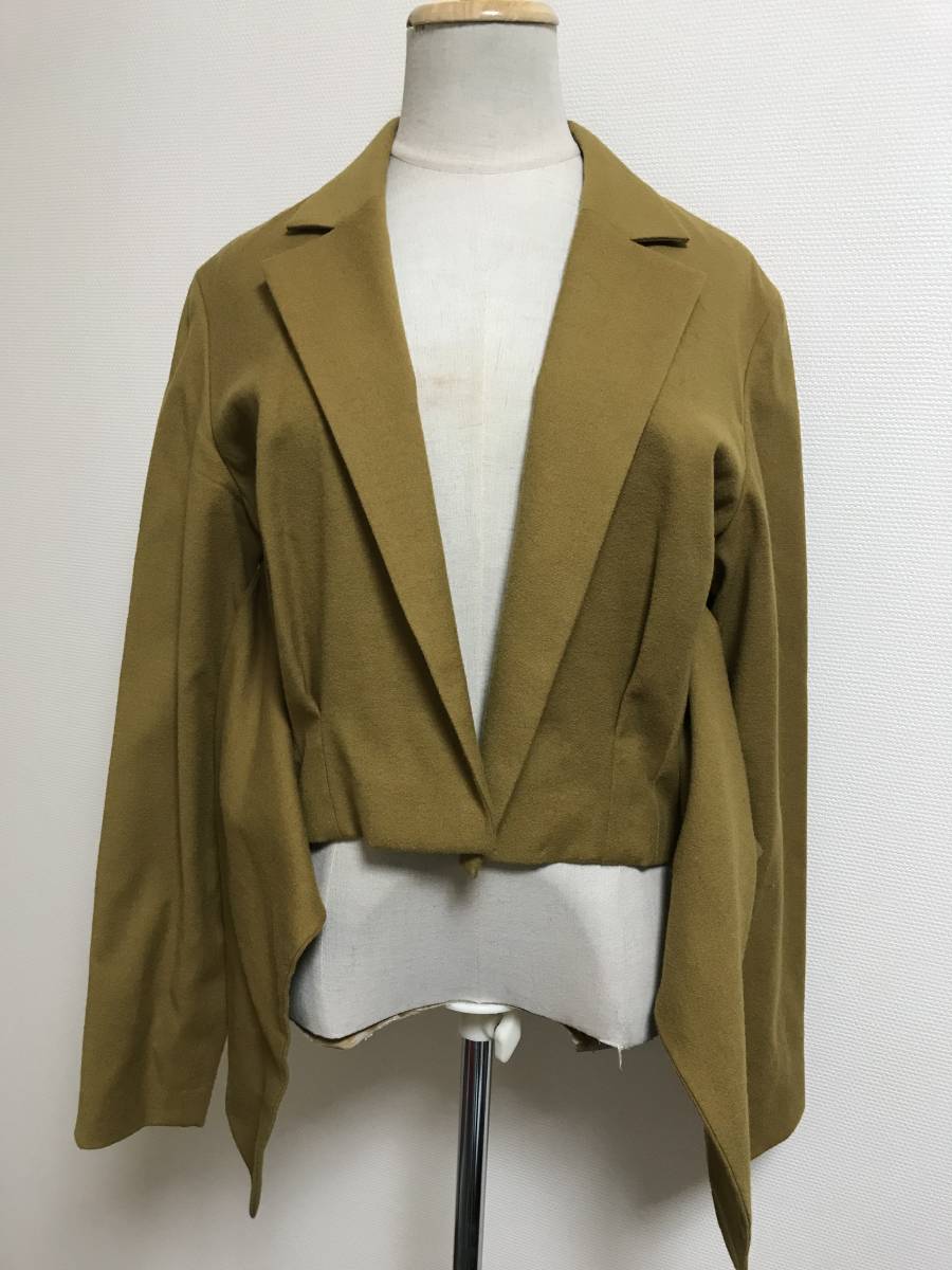 美品☆シビラボレロ風ウールジャケット☆マスタードイエローM☆8783 