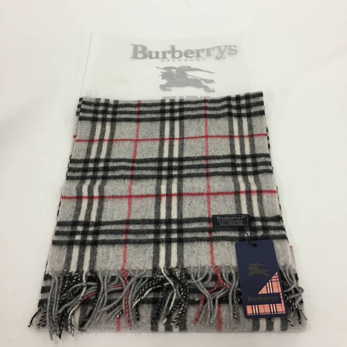 美品バーバリーズ ノバチェック カシミヤ マフラー