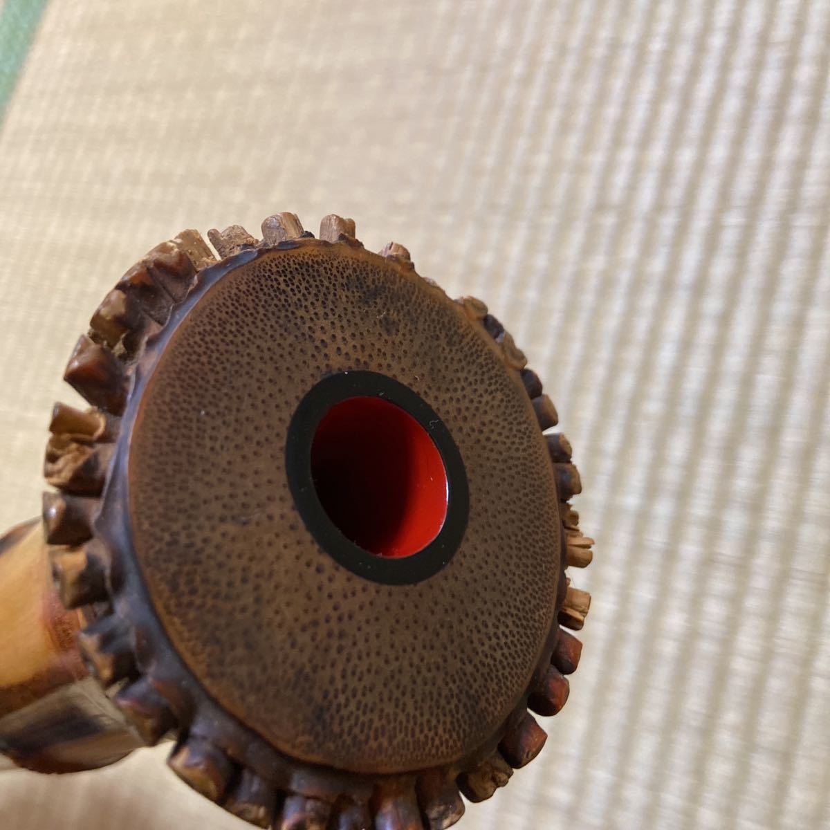 大井如水作☆半地無し一尺八寸管！100年前の名製管師の名管！ 上方の尺