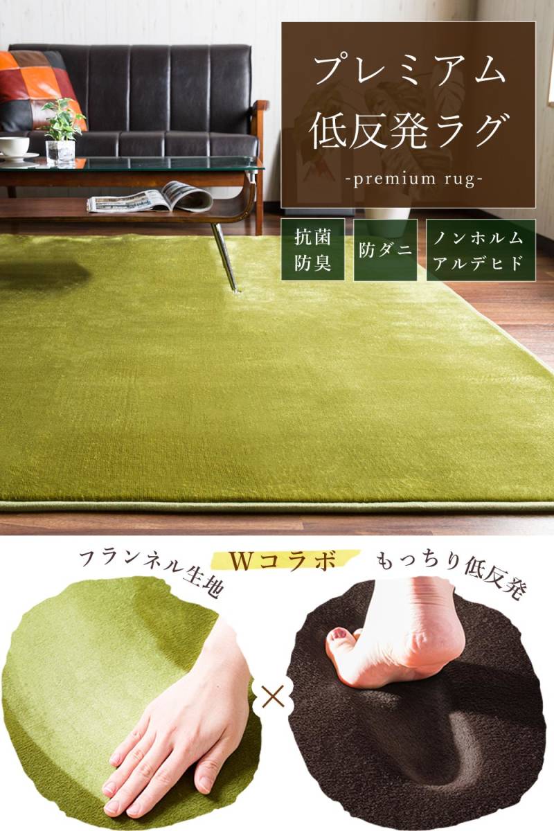 ラグマット 3畳用 200×250cm 長方形 フランネル生地 手触りなめらか 低反発 クッション性 防音 衝撃吸収 オールシーズン 新品_R11