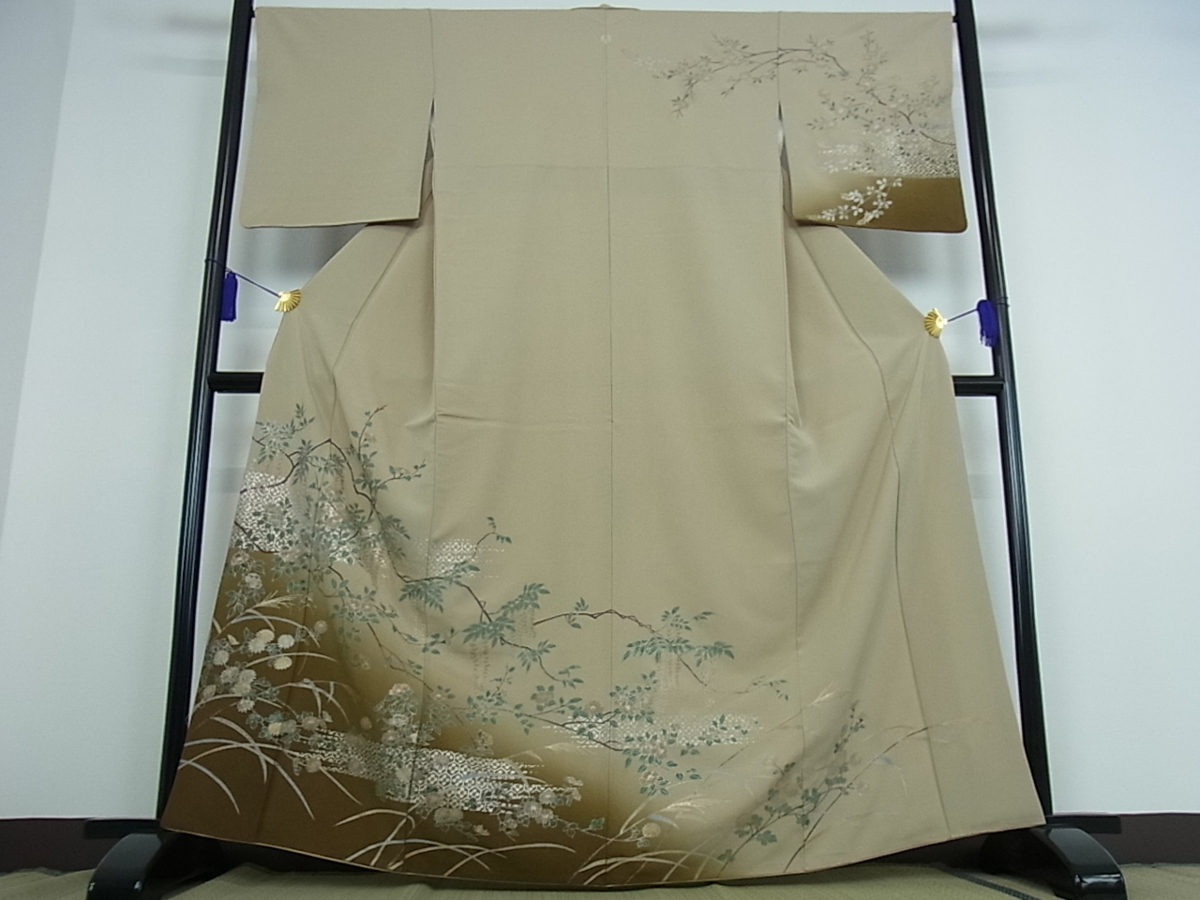 着物屋こころ□洗える最高級着物 ＜英＞はなぶさ謹製 訪問着 枝花文 暈 