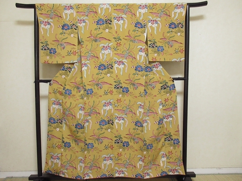逸品 鬼しぼちりめんの通販 型染め 極上の逸品 九寸名古屋帯 鬼