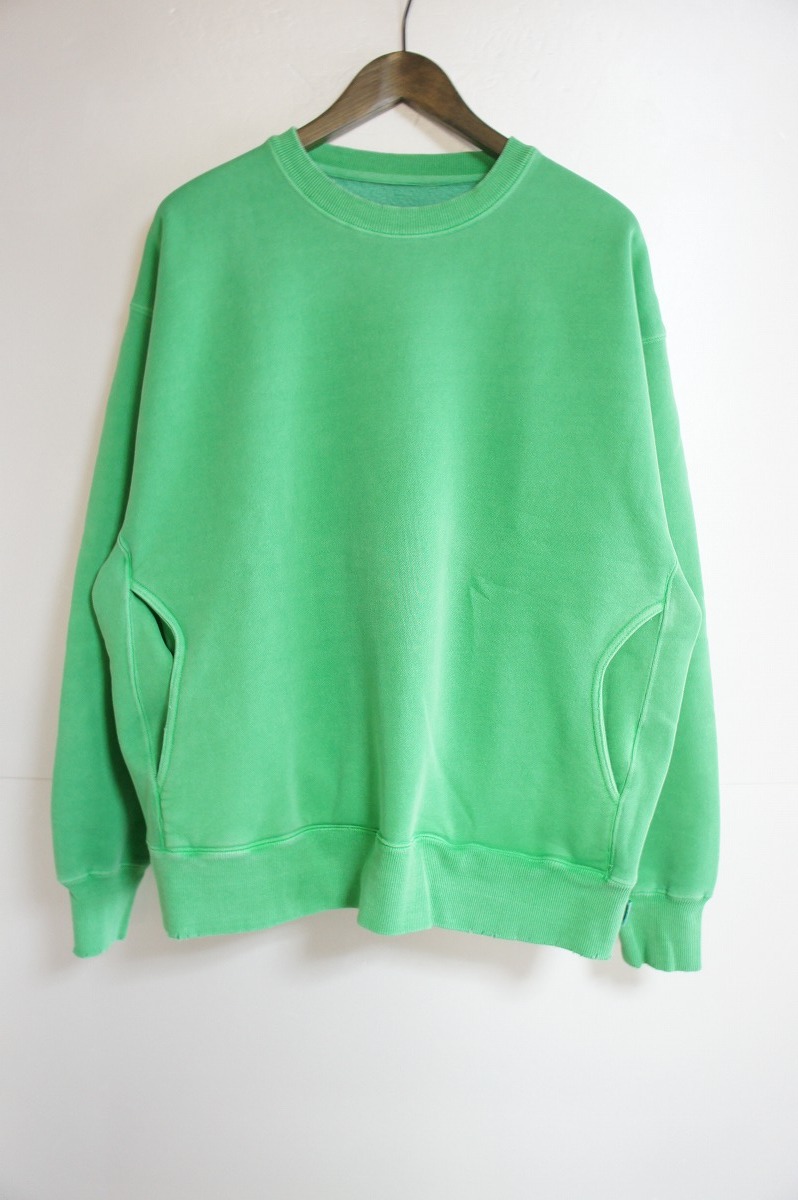 新品21AW MFC STORE (EXAMPLE エグザンプル) NEON PIGMENT CREWNECK スウェット トレーナー プルオーバー 緑108M