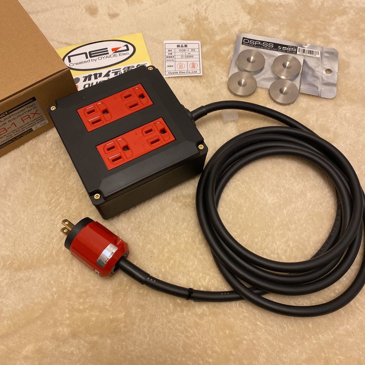 最新作，新作 オヤイデ 電源タップ OCB-1 RX 特注2.5m ステンレスインシュレーター付き 約1年間使用 OYAIDE 電源タップ(音響用ケーブル)｜売買されたオークション情報、yahooの商品情報をアーカイブ公開 - オー その他