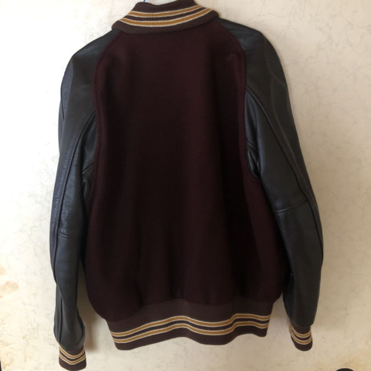 SKOOKUM スタジャン 袖レザー SIZE40 ブラウン SKOOKUM スクーカム スタジャン メンズ ブラウン×クリーム 袖革ノーカラー