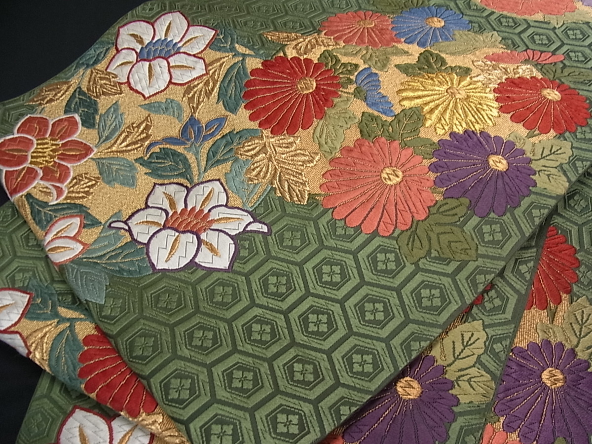 超激得，人気 花美人着物 六通柄袋帯 唐織 花丸文 金糸 逸品 n1138(仕立て上がり)｜売買されたオークション情報、yahooの商品情報をアーカイブ公開 - オークファン 仕立て上がり