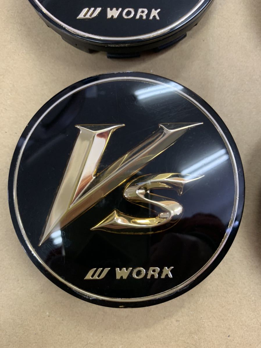 WORK VS センターキャップ 60mm VS WORK ワーク 60ミリ (ブラック・W ロゴ