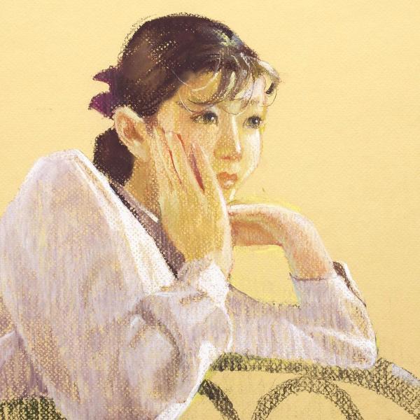 【真作】【WISH】土野進(はのすすむ) パステル画 約20号 大作 ◆美人逸品 　　〇パステル作家協会委員 無所属実力派 #22012392
