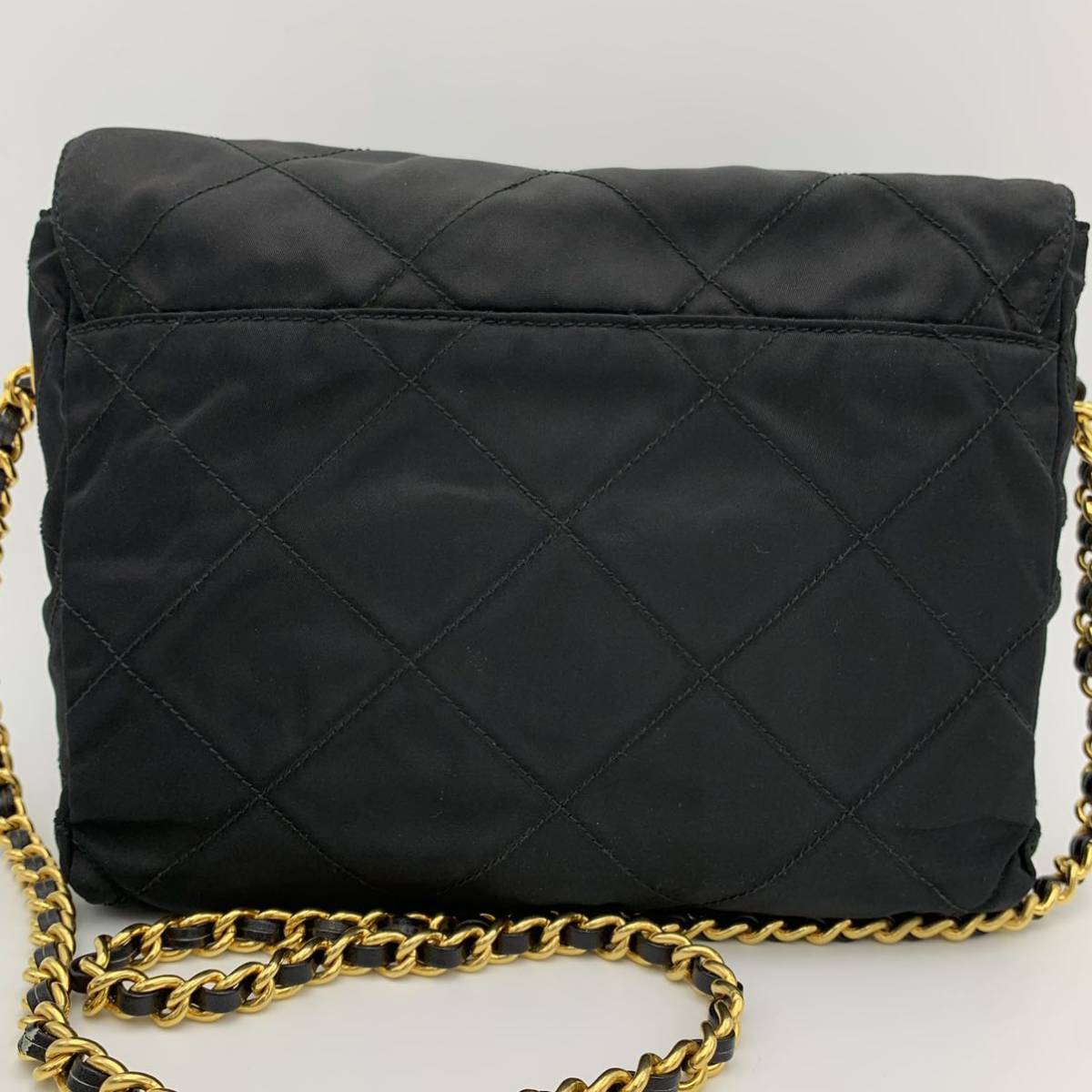 1円【未使用・付属品あり】PRADA プラダ 三角ロゴ ナイロン チェーン 