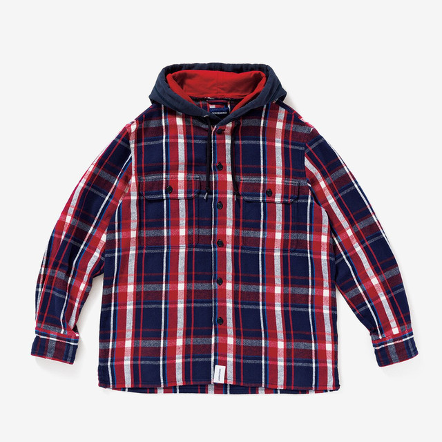 名作☆ DESCENDANT STONER HOODED LS SHIRT ストナー チェック