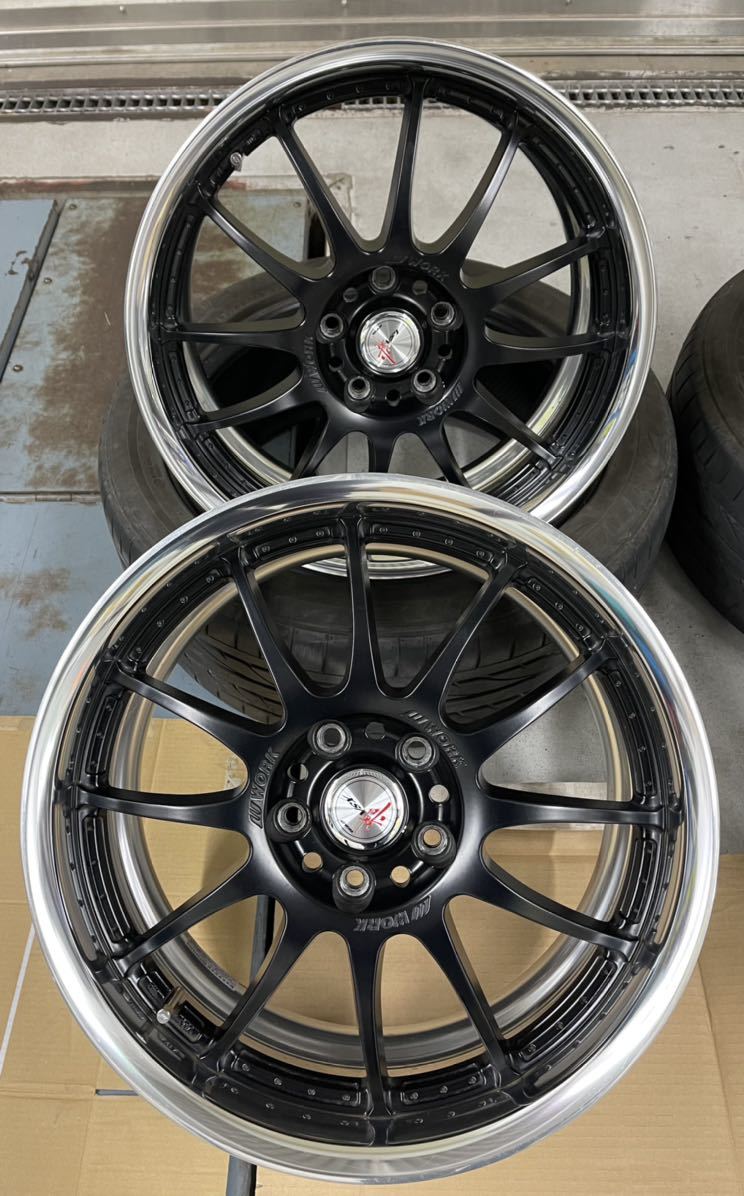 美品WORK XSA 02C ワーク イクサ 18×8J+45 PCD114.3 4本セット(5穴
