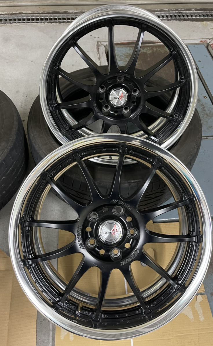 美品WORK XSA 02C ワーク イクサ 18×8J+45 PCD114.3 4本セット(5穴