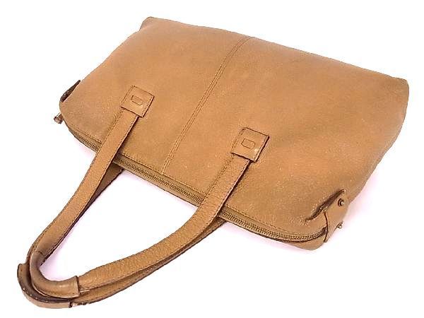 1円 GUCCI グッチ 109132 213317 レザー ポーチ付き トートバッグ 