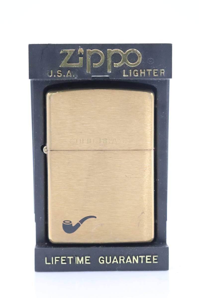 行董】ZIPPO ジッポ ライター SOLID BRASS Ⅸ ゴールドカラー USA 未
