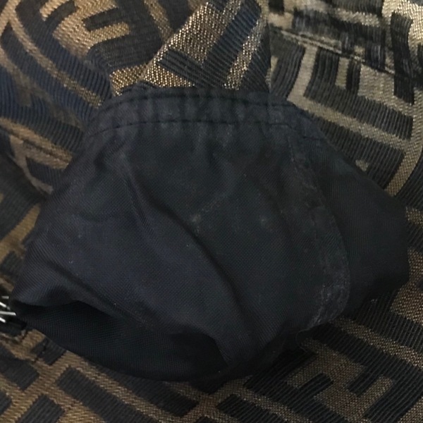 フェンディ FENDI jeans サイズI40 M ズッカ柄 ブラウン×黒 レディース 長袖/リバーシブル/秋/冬 コート フェンディ FENDI 美品 長袖&frasl;ラメ ハイネック&frasl;ショート丈&frasl;刺繍 楽天