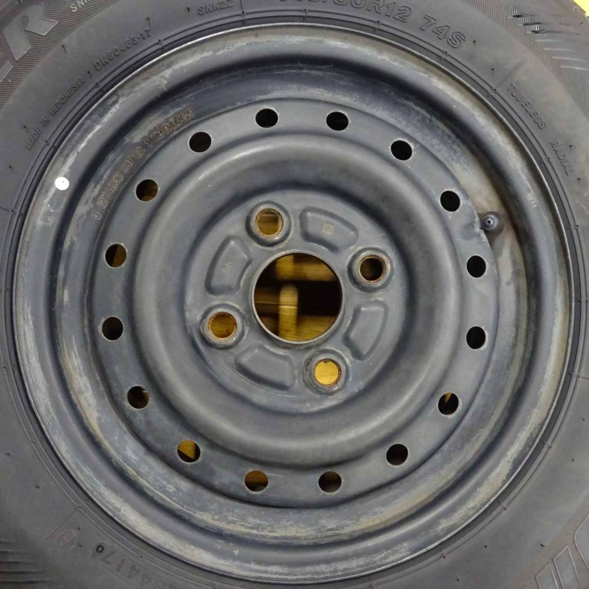 BRIDGESTONE FEID 15×5.5J ダイハツ純正 ハイゼット アルミホイール（タイヤ本数4本）（タイヤ □4本SET!□NO，X4472□会社宛 送料無料□145/80R12×4J 74S□ブリヂストン BRIDGESTONE スニーカー2 □夏 スチール エッセ ミラ 店頭交換OK