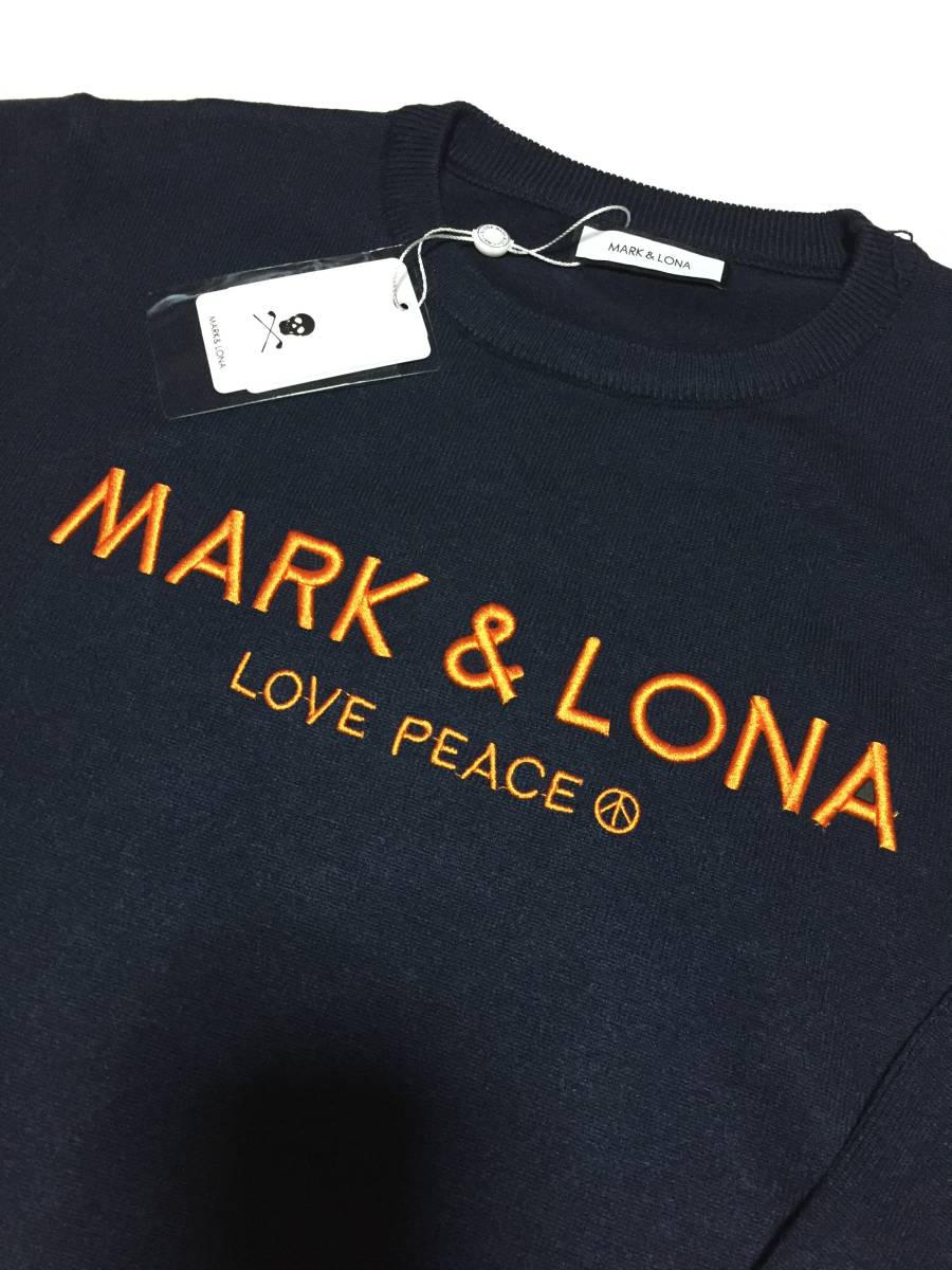 秋冬※MARK&LONA※ゴルフロゴ刺繍セーター※ネイビー ※L※メンズウェア