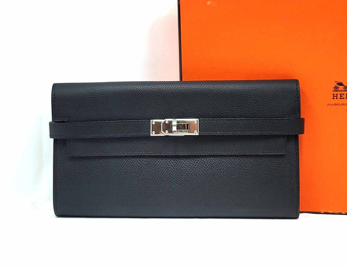 【品質保証，大得価】 D-163 同様 エルメス ケリーウォレットロング エプソン SV金具 L刻印 ブラック(女性用財布)｜売買されたオークション情報、yahooの商品情報をアーカイブ公開 - オークファン 服飾小物