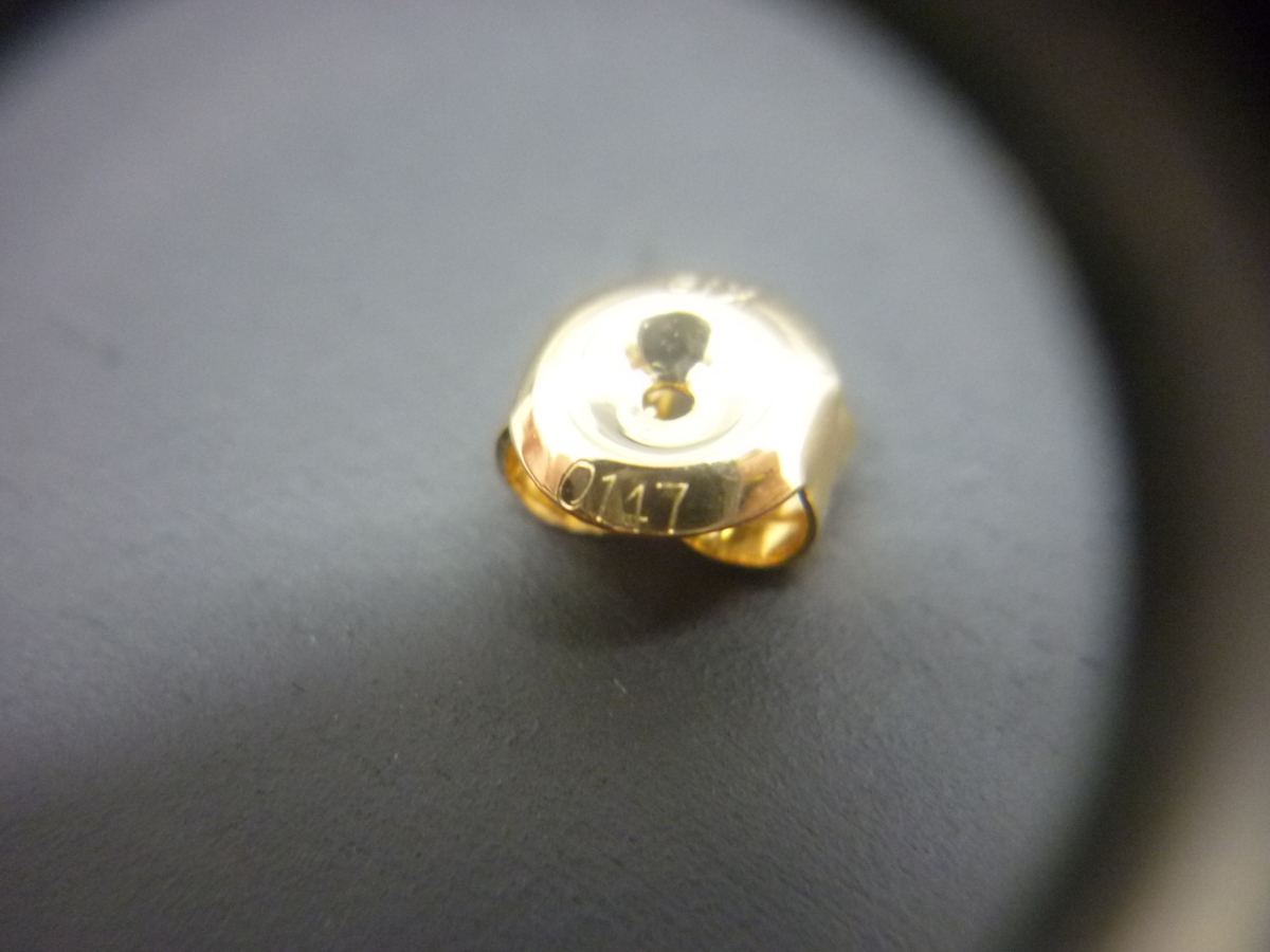 9月まで 片耳イエローゴールドK18フープピアス18金 30mm×3mm 刻印有