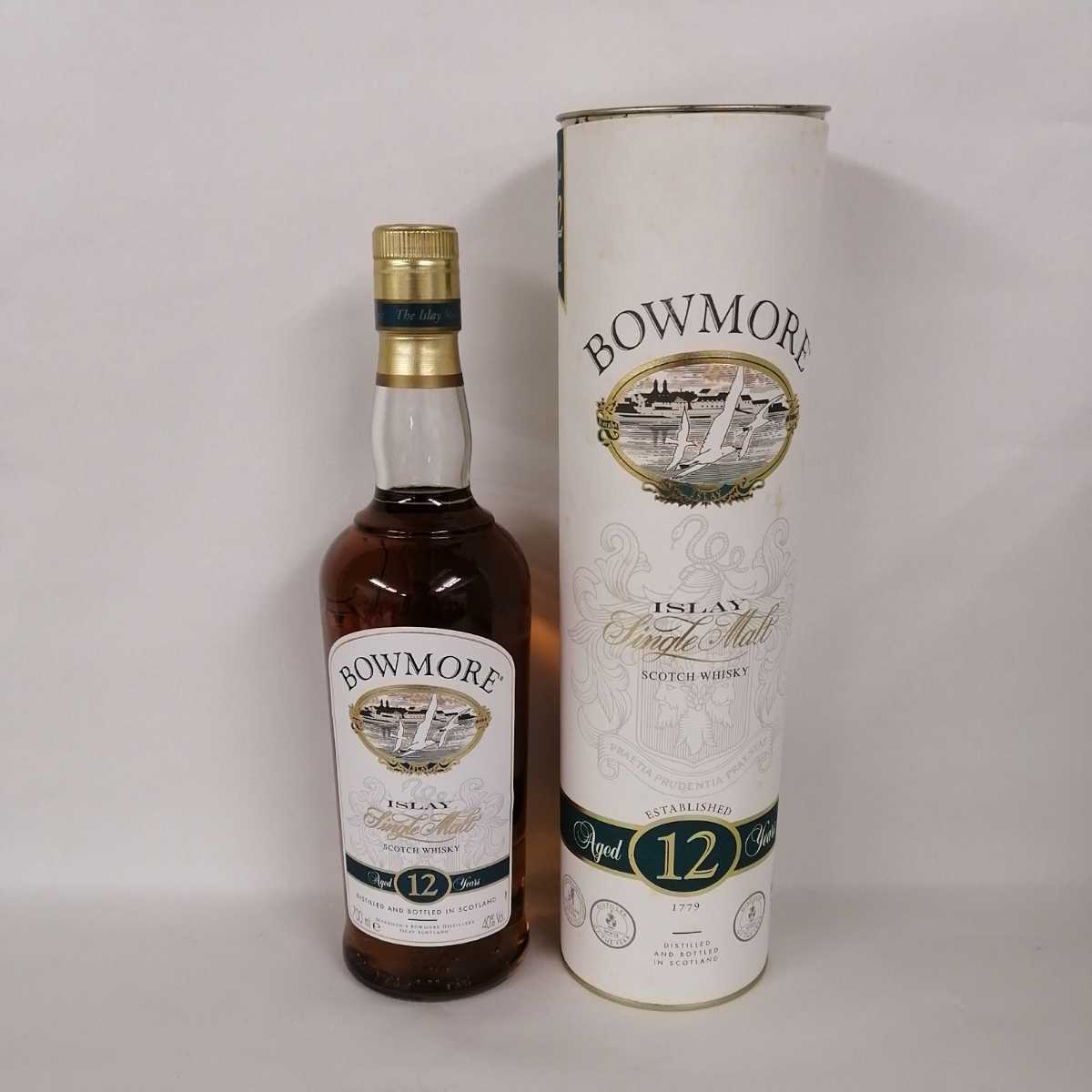 ボウモア12年 旧ボトル カモメラベル 40% 700ml BOWMORE 缶付き 貴重