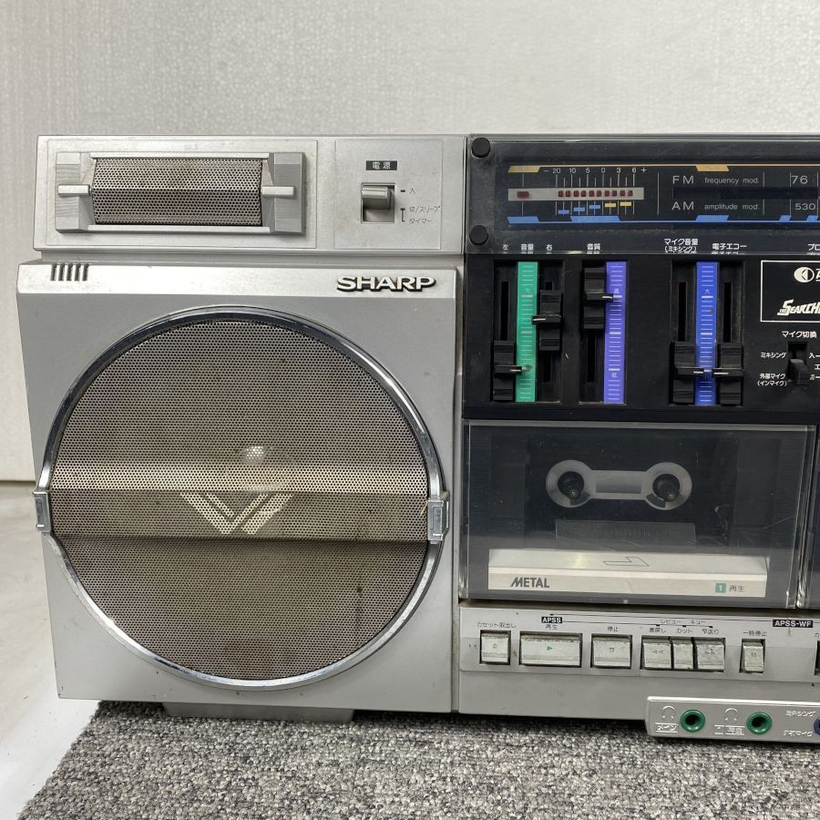 SHARP GF-757 SEARCHER-WF FM&frasl;FM 価格 Retro SHARP GF-757 THE SEARCHER-WF ラジカセ Fm受信確認済み◆ジャンク品【福岡】