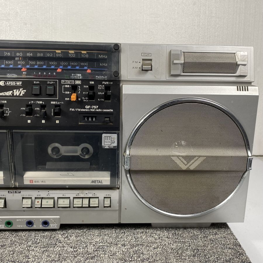 SHARP GF-757 SEARCHER-WF FM&frasl;FM 価格 Retro SHARP GF-757 THE SEARCHER-WF ラジカセ Fm受信確認済み◆ジャンク品【福岡】