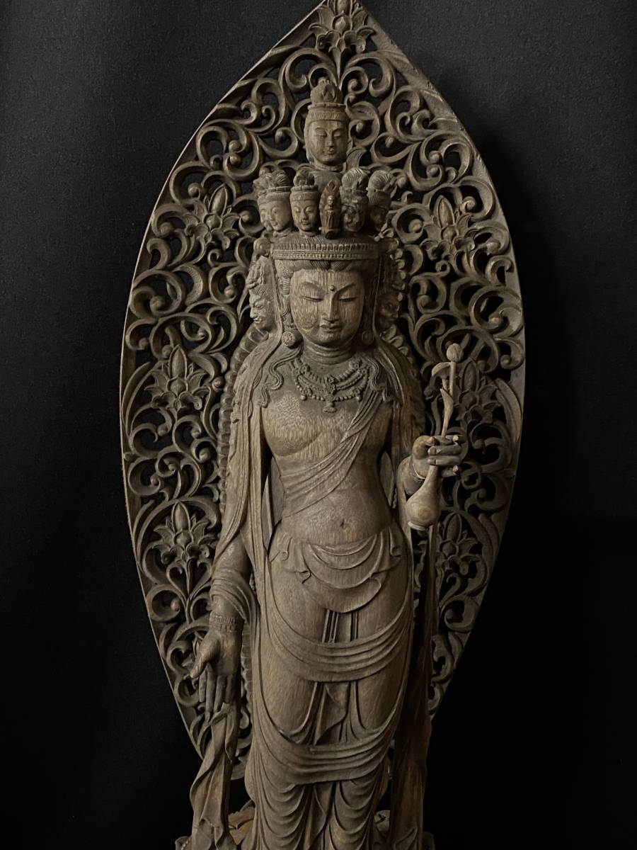 井波彫刻 高31cm 仏教工芸品 香樟材 時代彫刻 古美術 木彫仏教 精密 