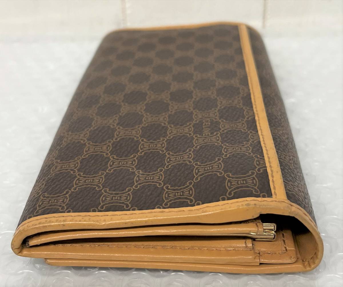 CELINE セリーヌ ＊マカダム レザー 切替 ＊ロング ウォレット 長財布 
