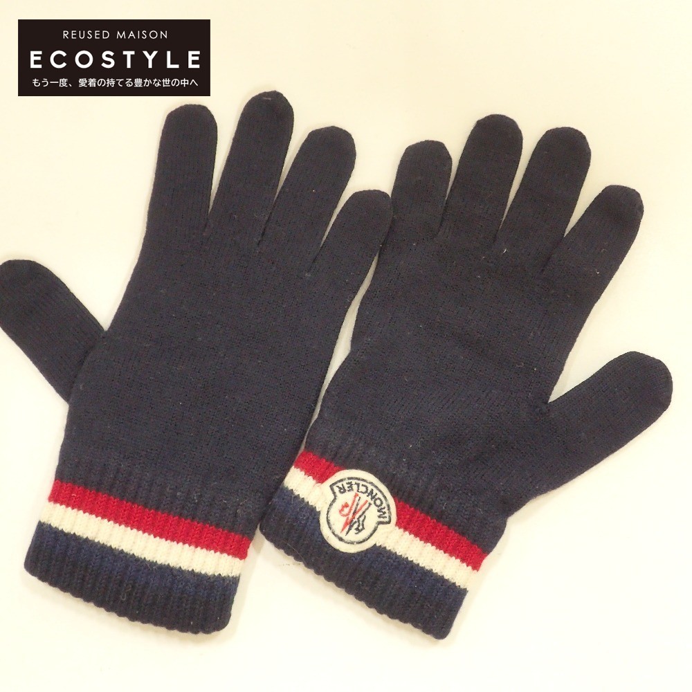 HOT，2026 /国内正規 MONCLER モンクレール ロゴワッペンン付 ウール ニットグローブ/ グローブ M ネイビー レディース(女性用)｜売買されたオークション情報、yahooの商品情報をアーカイブ公開 - オーク 女性用