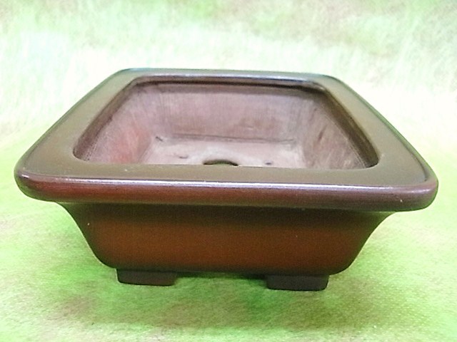 華彩｝ 常滑平田美芸 朱泥外縁長方鉢≒15，8cm 釘彫落款 【公式通販】