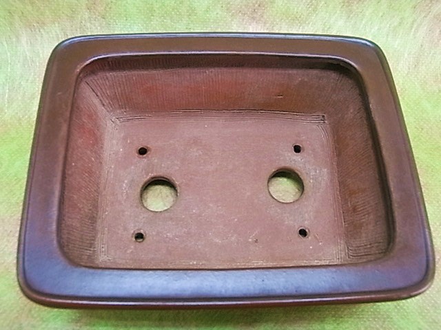 華彩｝ 常滑平田美芸 朱泥外縁長方鉢≒15，8cm 釘彫落款 【公式通販】