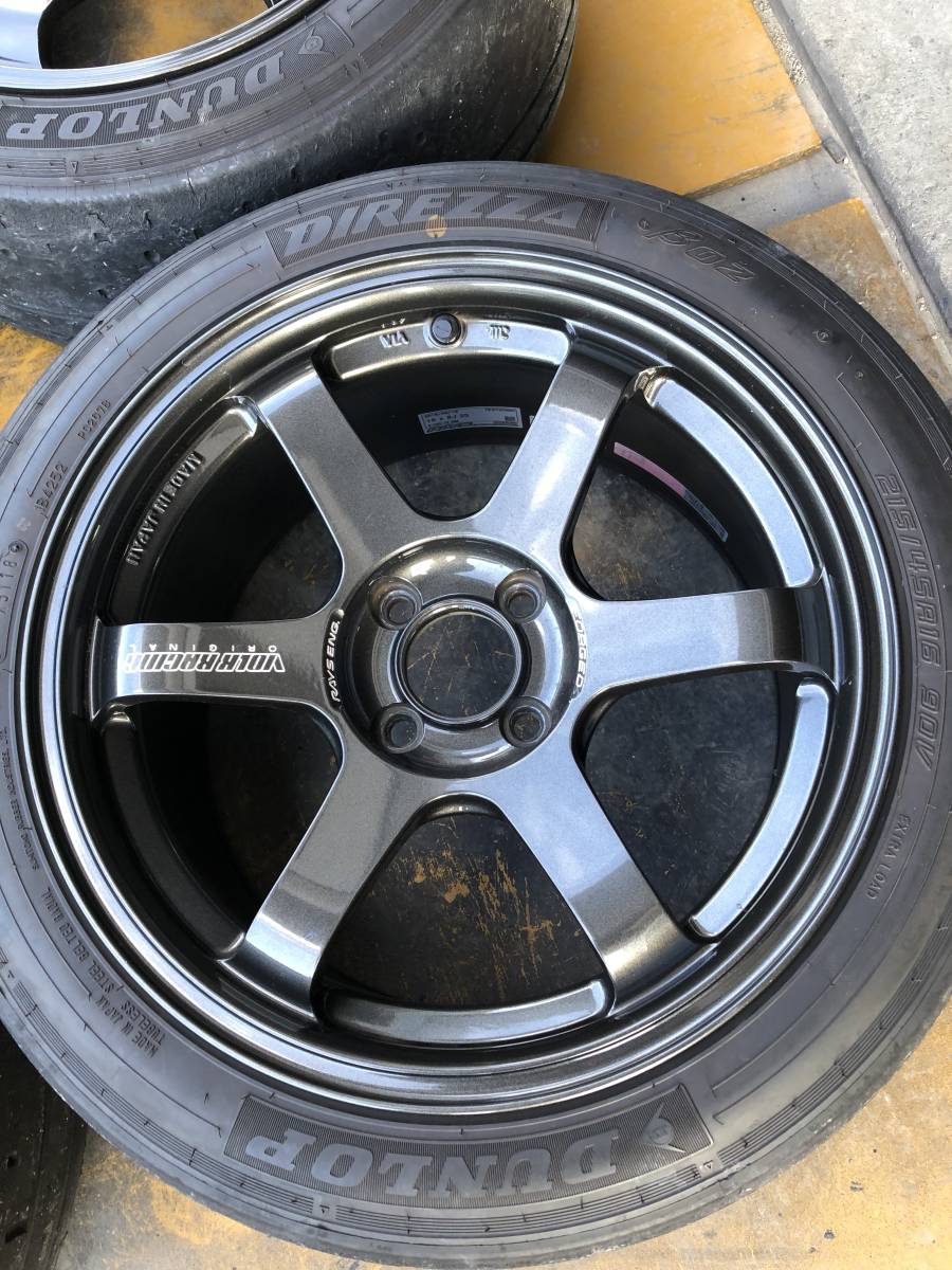 TE37 SONIC 16インチ 8J+35 4穴 pcd100 4本 シビック ロードスター 