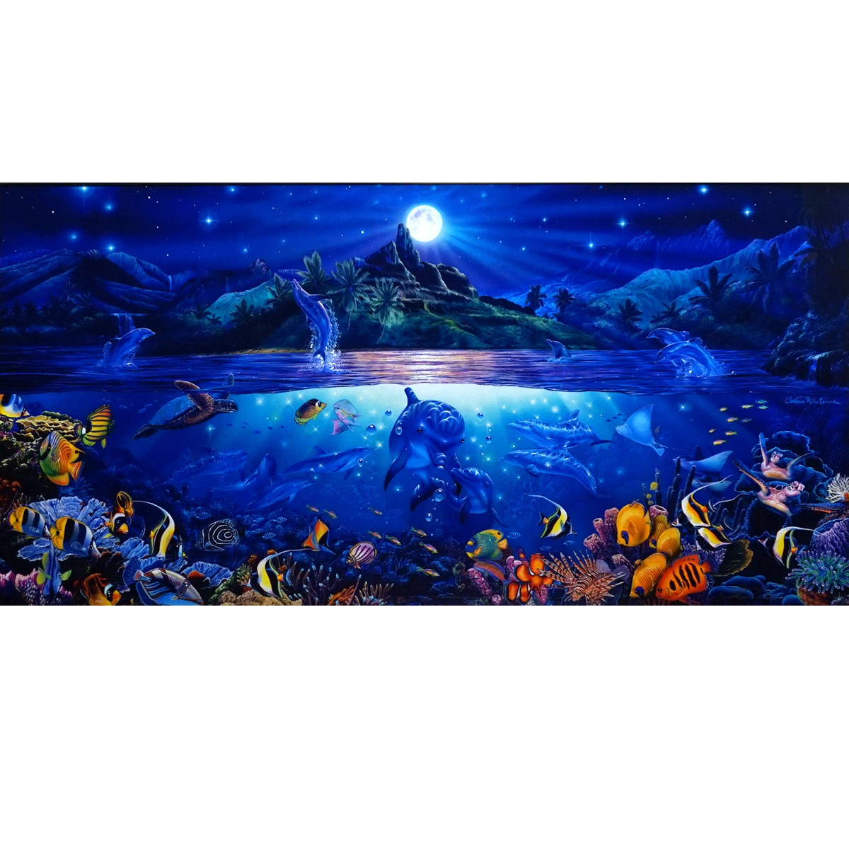 鈴*、様 ♦ 早者品ですラッセン♦海洋風景 油彩画 魚 クジラ ♦ポスターでは無 新品未使用【GLS】ラッセン グロリアスライフローランド 作家直筆