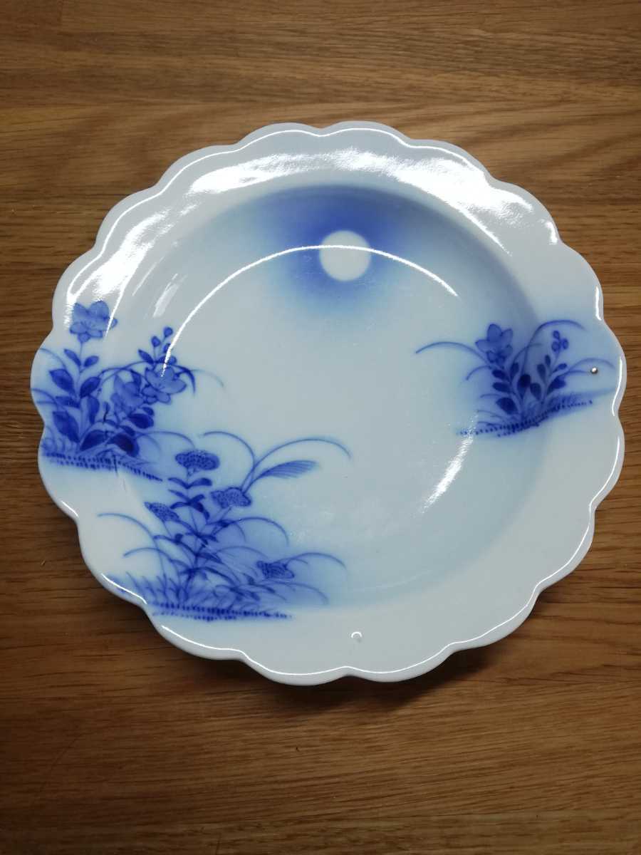 源六製　孔雀文　六寸皿　　五客揃　antiques　源六焼 源六焼 - 富永源六 Yahoo!オークション t-1569 佐賀県嬉野 菊花形輪花