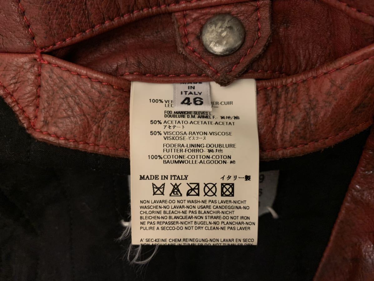 初期05AW MARTIN MARGIELA 10 レザー ライダース ジャケット 46 MRS ハ