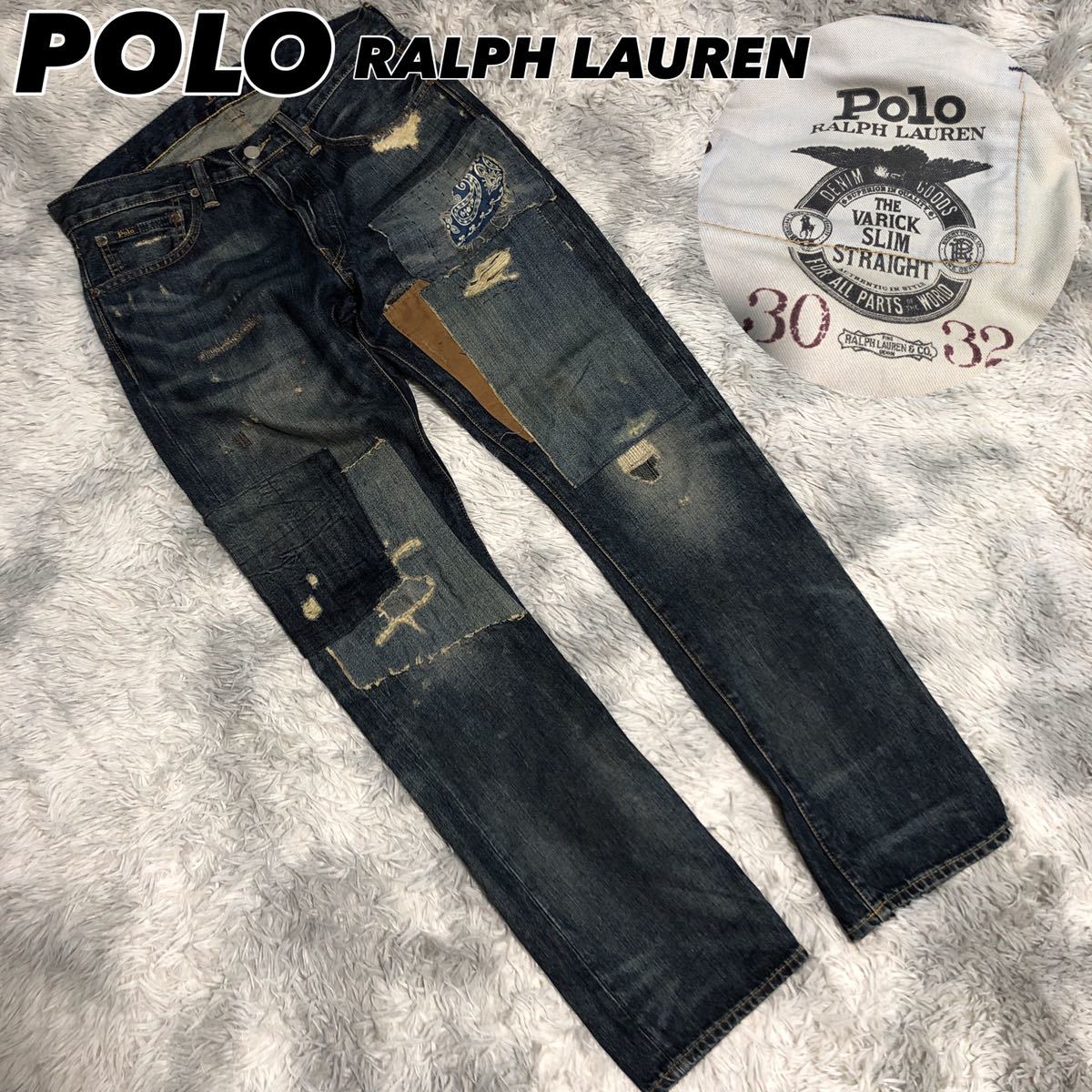 ラルフローレン ダメージリペアデニム 状態良 POLO RALPH LAUREN 