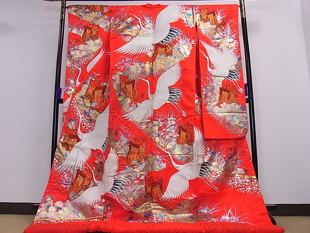 平和屋着物□豪華色打掛 和装 婚礼 結婚式 花嫁 神社挙式 唐織 孔雀 