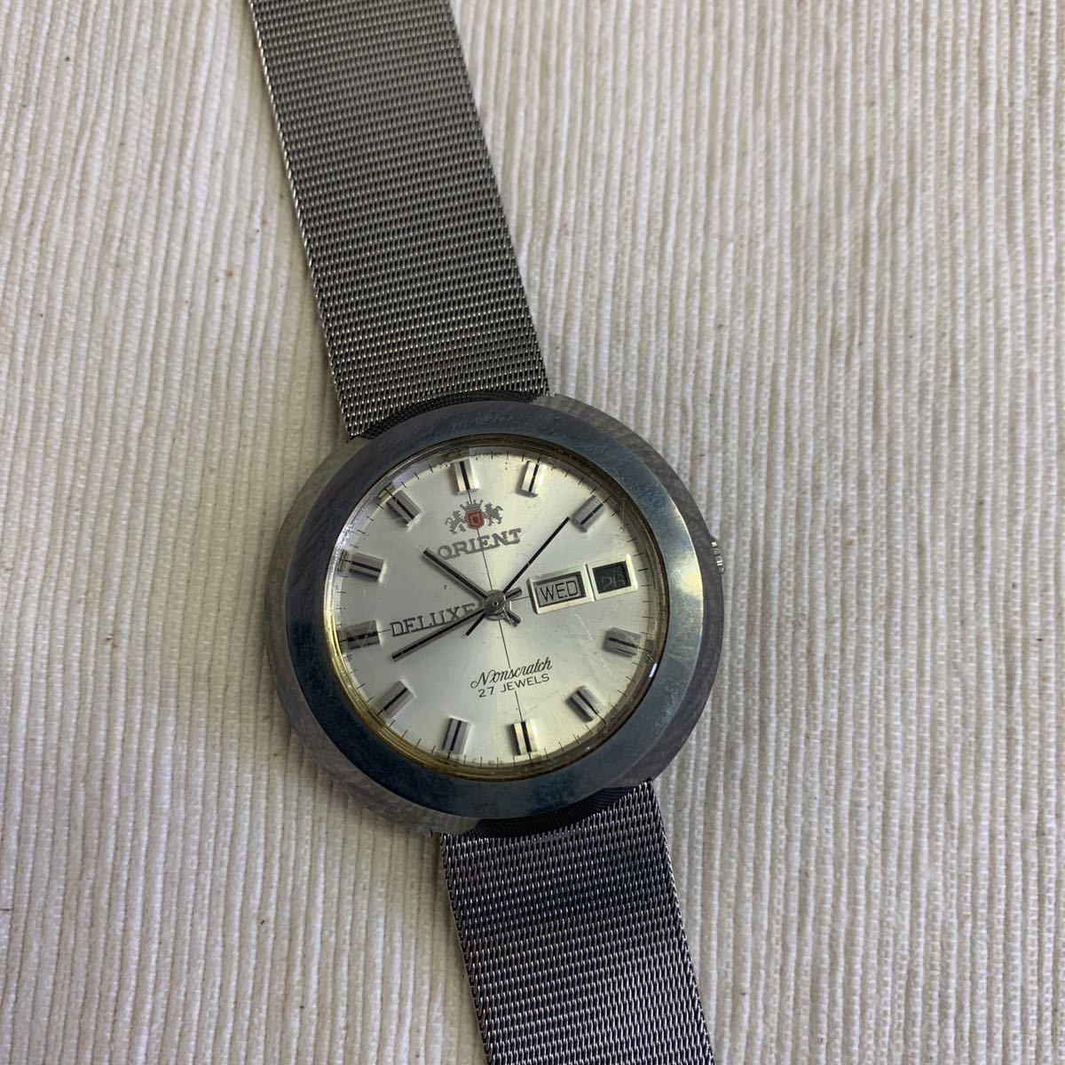 中古品】オリエント デラックス ノンスクラッチ 27石 デイデイト 