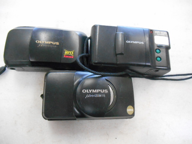 ジャンク OLYMPUS フィルムカメラ×3個 μ mju: PANORAMA /μZOOM115/AM