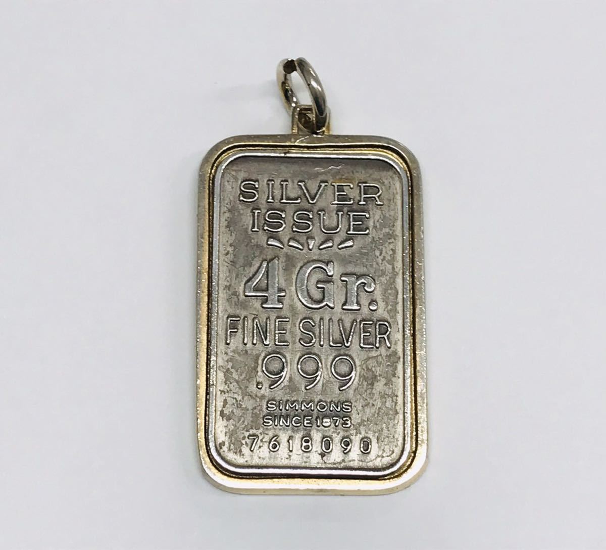 希少品】SILVER ISSUE 4Gr FINE SILVER .999 ペンダントトップ バー 