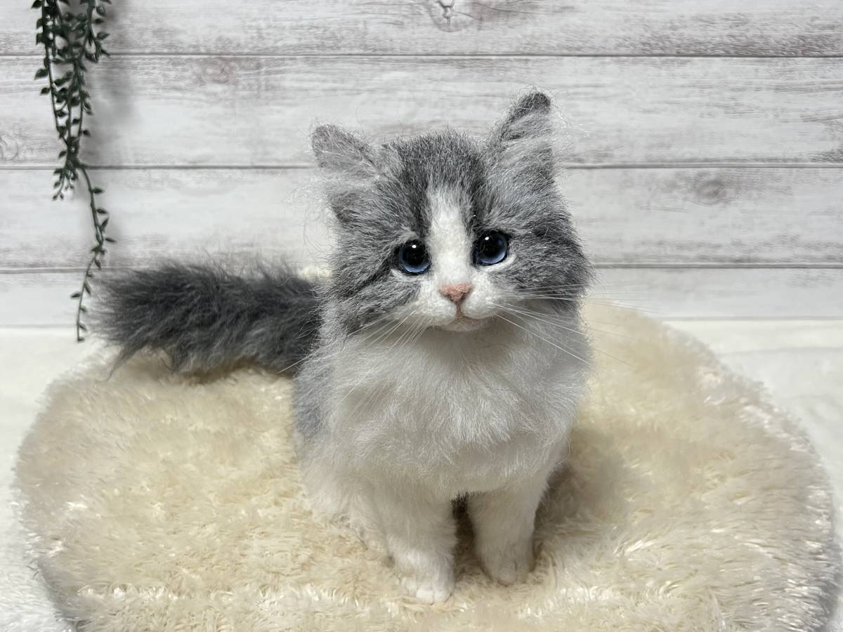 リアル羊毛フェルト猫　No.2 ノルウェージャン　キャリコ リアル羊毛フェルト猫 No.2 ノルウェージャン キャリコ 【公式通販】